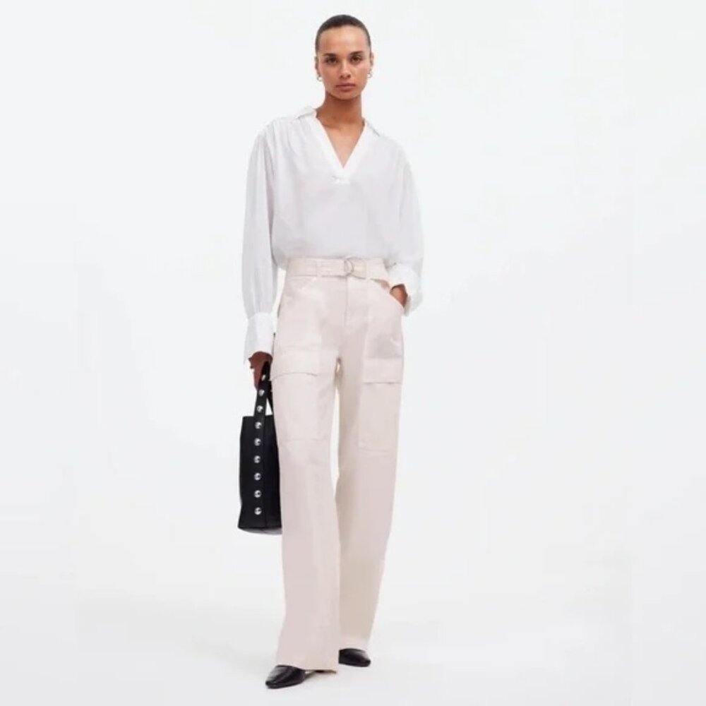 Sold Out NWT Belted Slouchy Straight Cargo Pants in Garment Dye